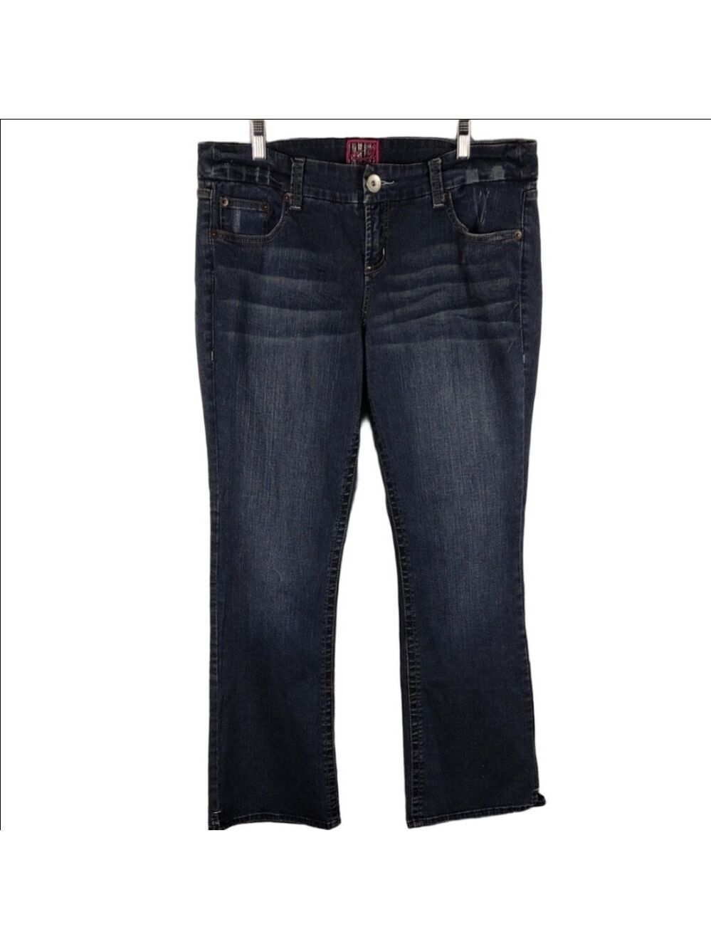 Torrid Denim Blue Dark Wash Five Pocket Mid Rise Button Zip Straight Leg Jeans